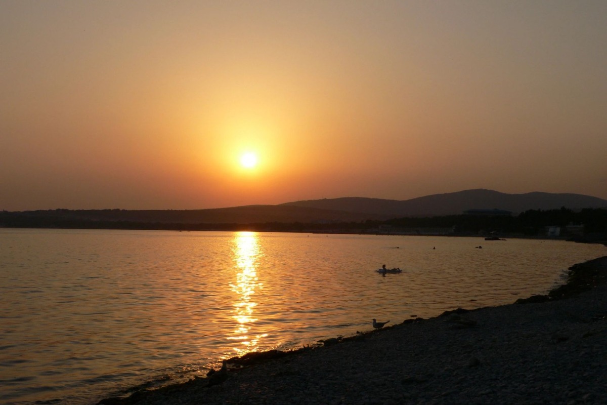 View of a beautiful sunset over the Sea