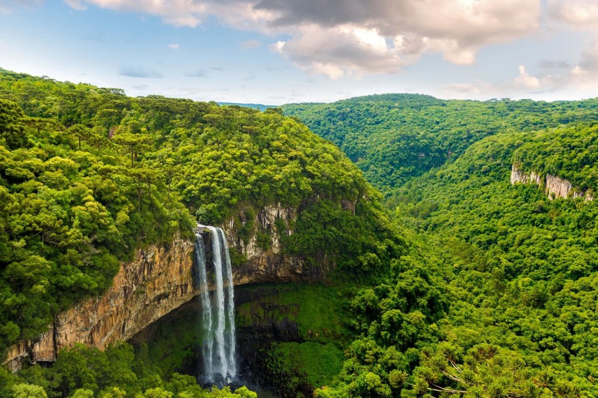 Scenic aerial view of the falls